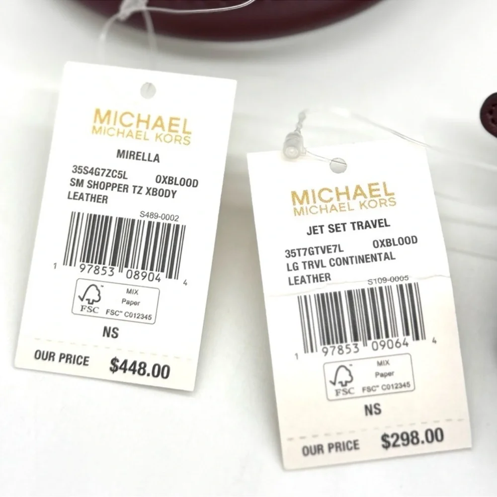 Michael Kors Mirella Small Shopper TZ Xbody Bag & Continental Wallet Ox Blood